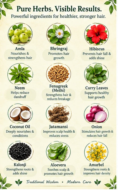 Uma's Herbal Hair Oil - Home Made - Nourishes Roots • Strengthens Hair • Restores Confidence