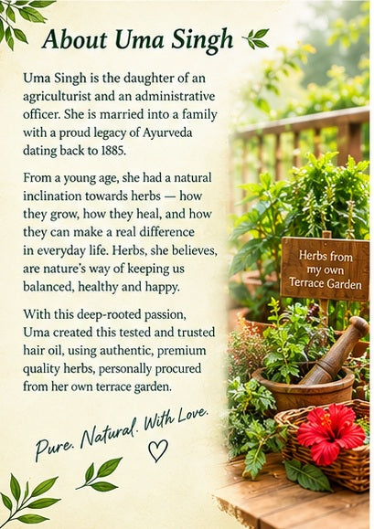 Uma's Herbal Hair Oil - Home Made - Nourishes Roots • Strengthens Hair • Restores Confidence